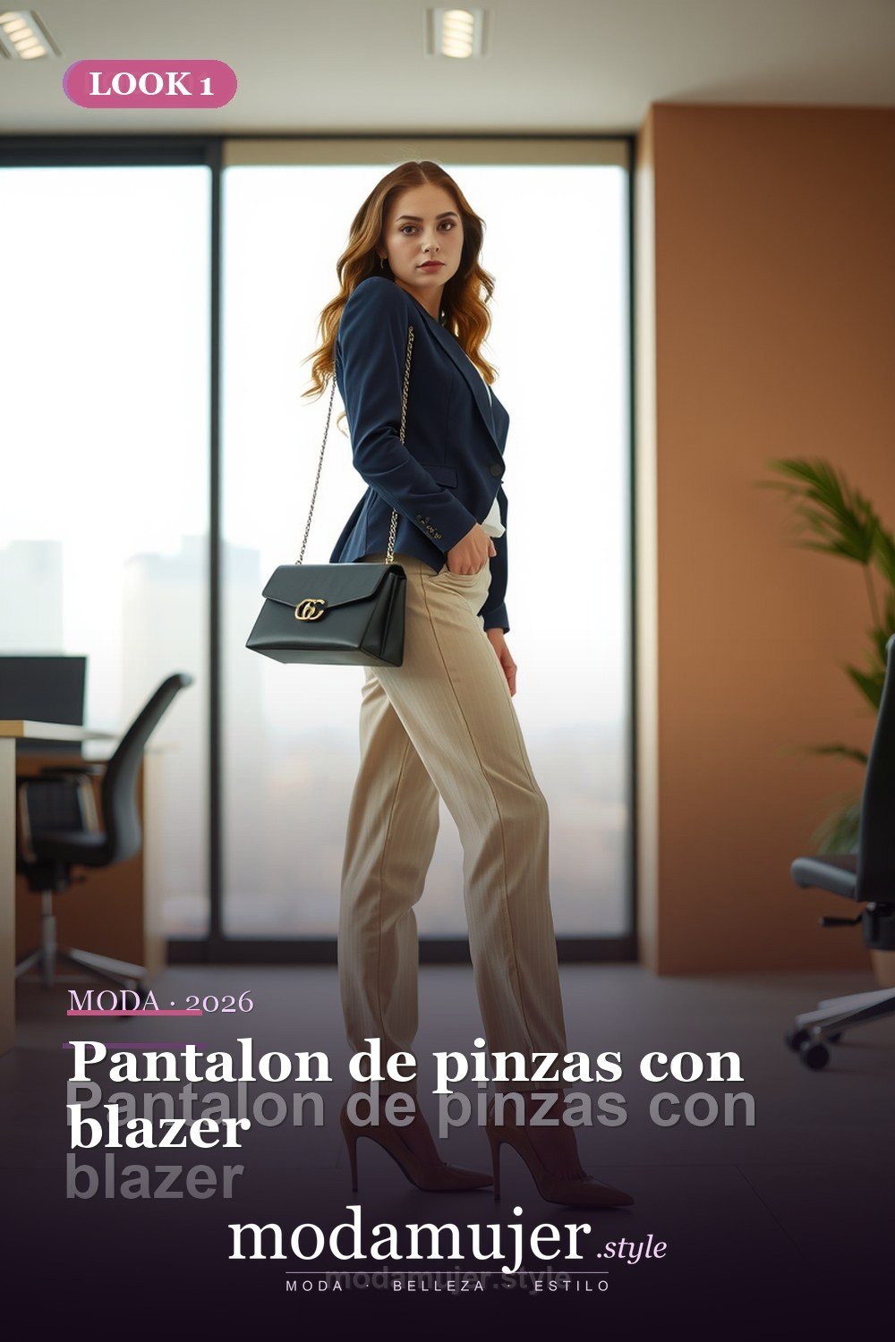 Pantalon de pinzas con blazer — 30 outfits con pantalon para mujer en 2026: ideas con pantalones