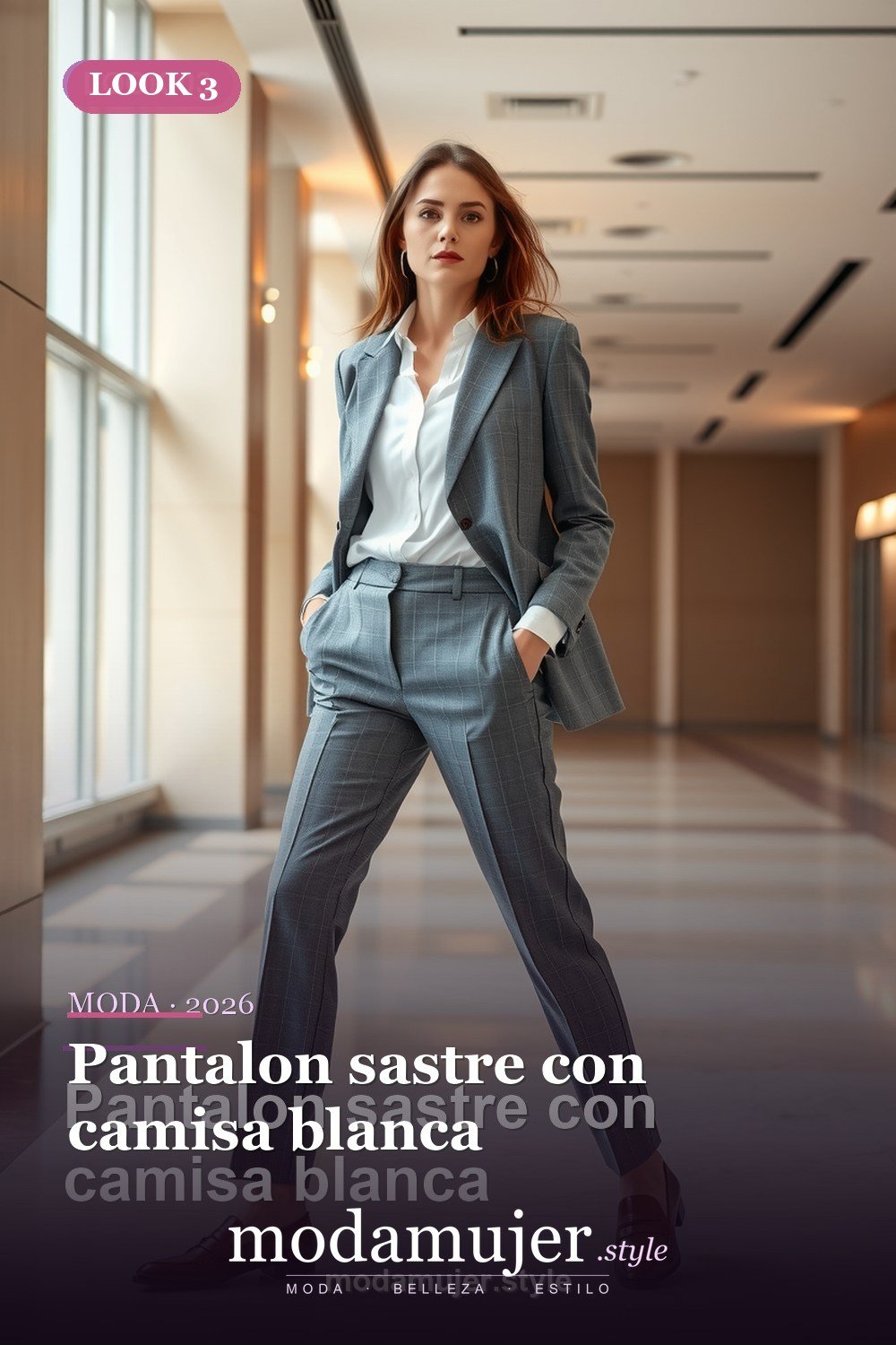 Pantalon sastre con camisa blanca — 30 outfits con pantalon para mujer en 2026: ideas con pantalones