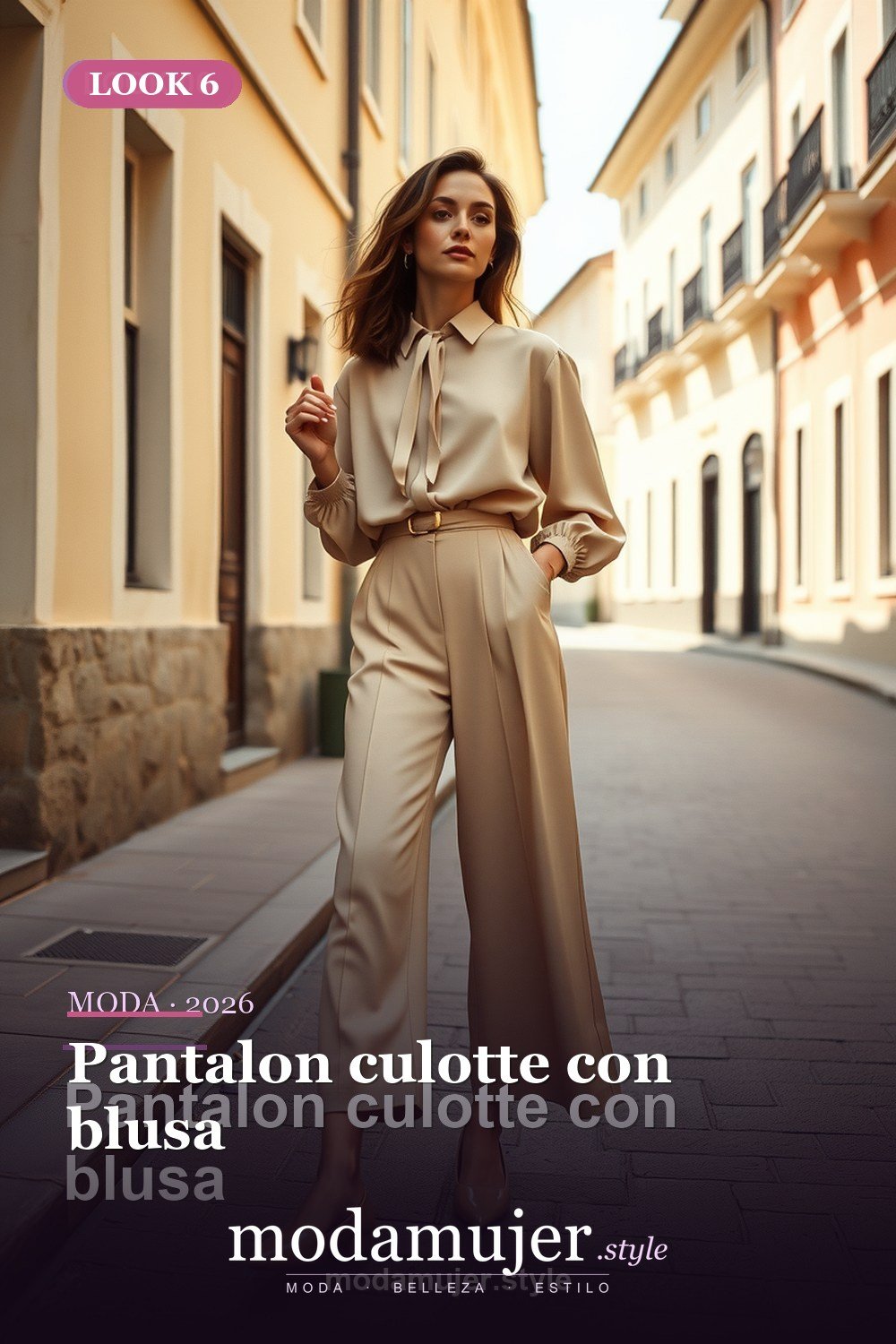 Pantalon culotte con blusa — 30 outfits con pantalon para mujer en 2026: ideas con pantalones