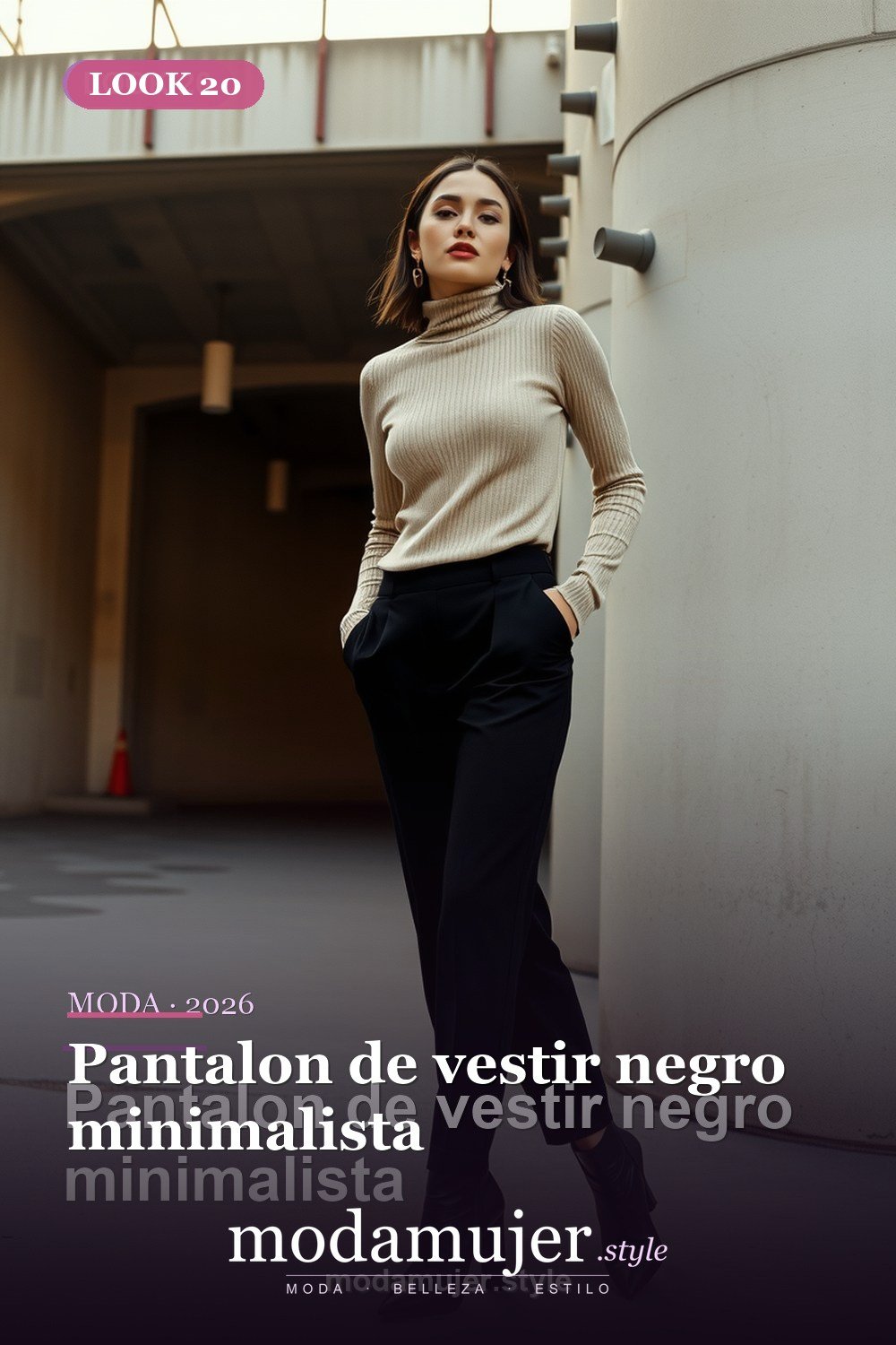 Pantalon de vestir negro minimalista — 30 outfits con pantalon para mujer en 2026: ideas con pantalones