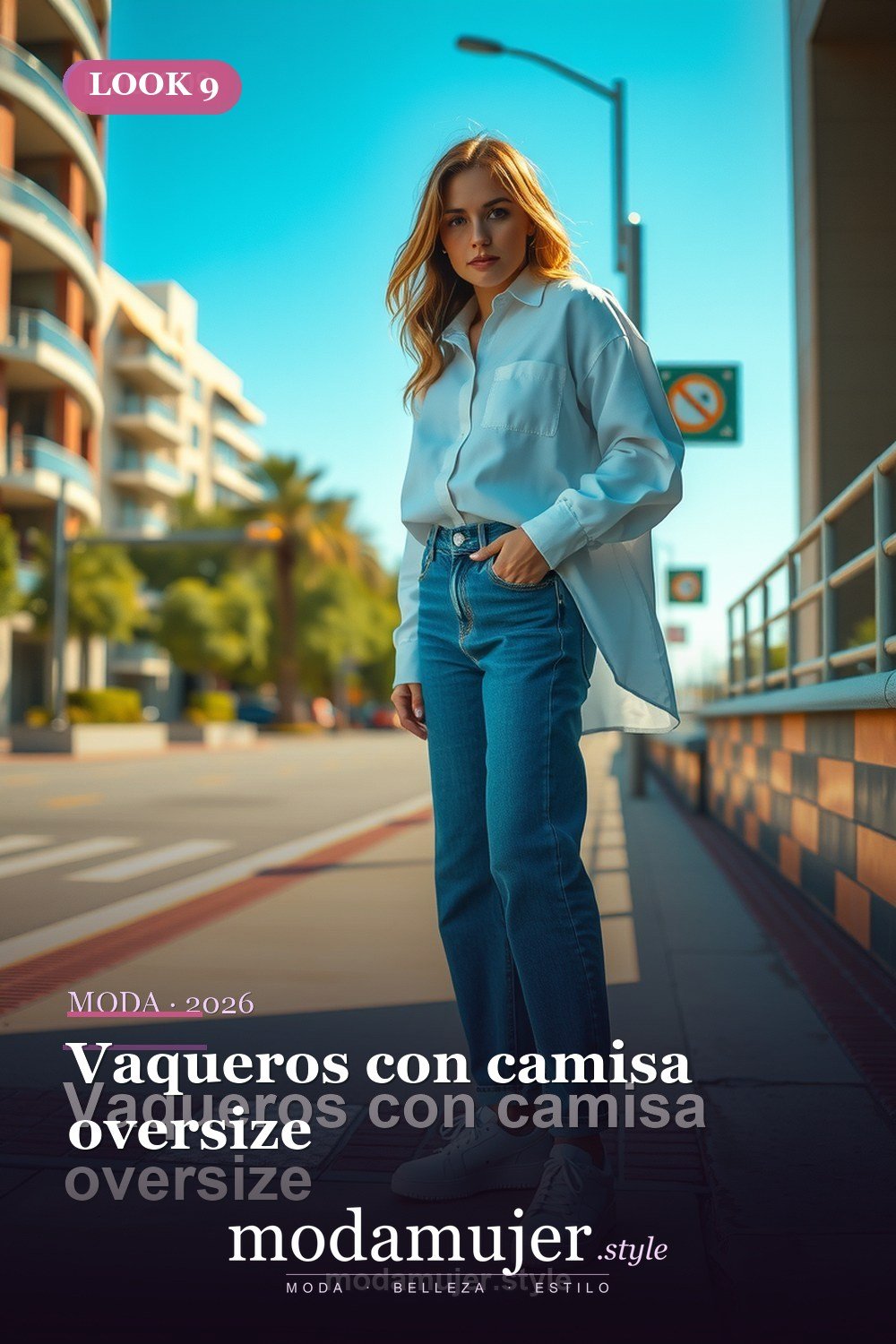 Vaqueros con camisa oversize — 30 outfits con vaqueros para mujer en 2026: ideas con jeans