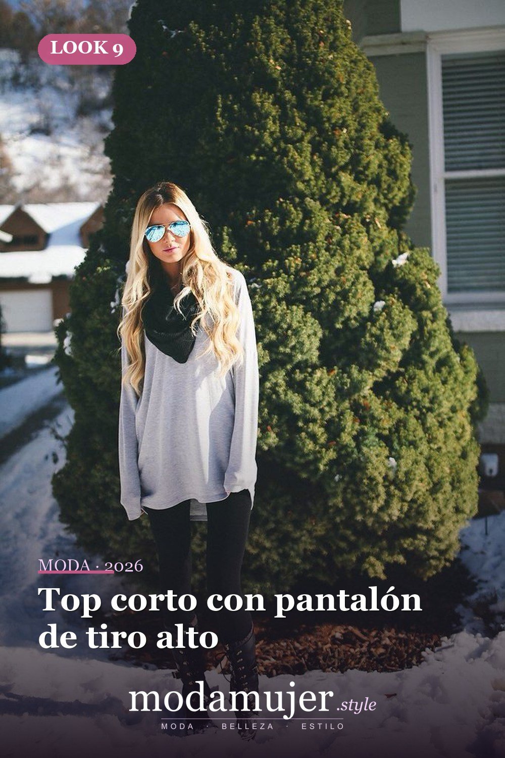 Top corto con pantalón de tiro alto — Prueba estas 21 ideas de moda para chicas adolescentes