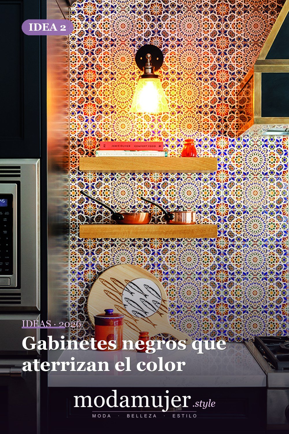 Gabinetes negros que aterrizan el color — Estilo en casa