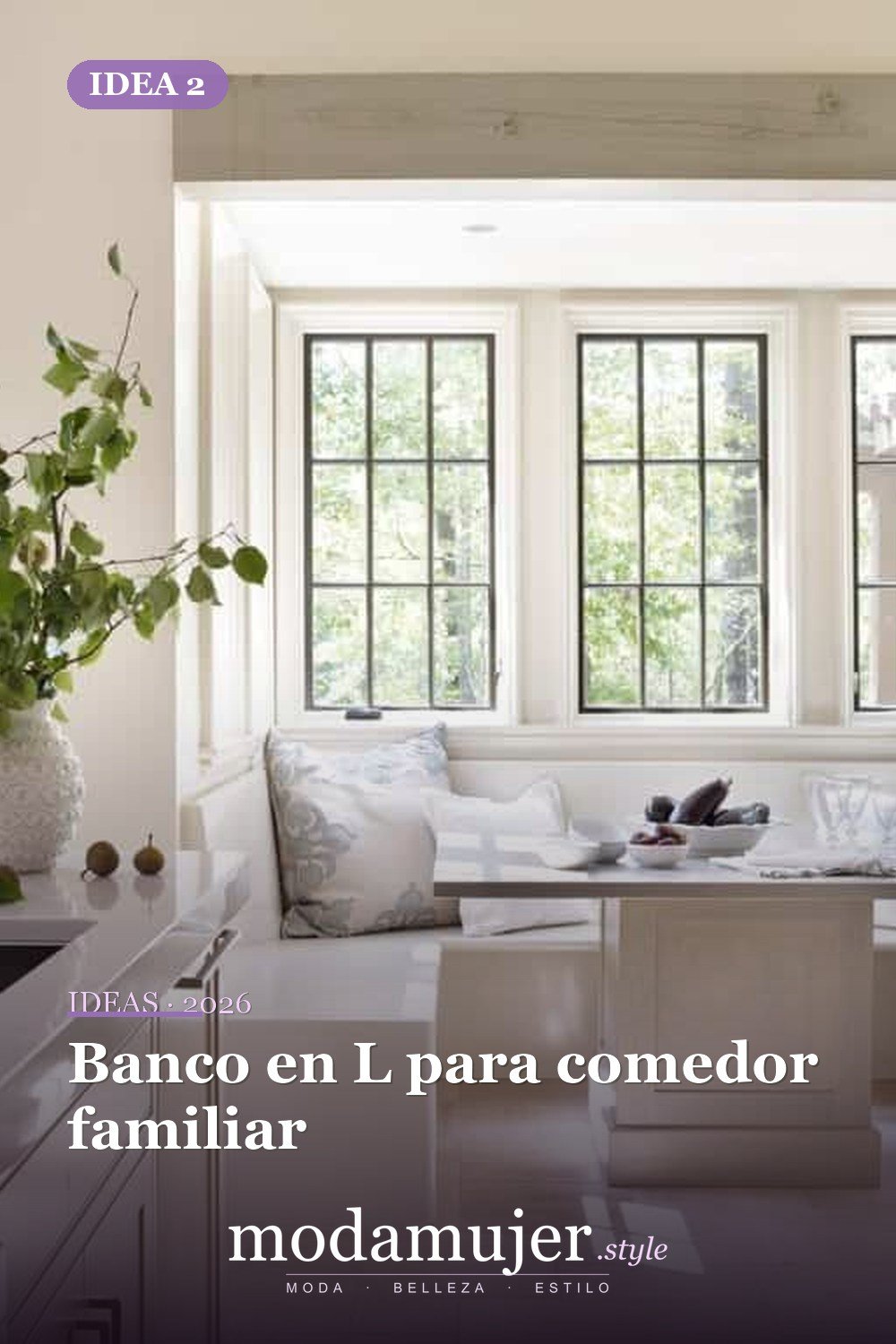Banco en L para comedor familiar — Ideas elegantes de asientos para banquetes que te encantarán Banco en L para comedor familiar — Ideas elegantes de asientos para banquetes que te encantarán