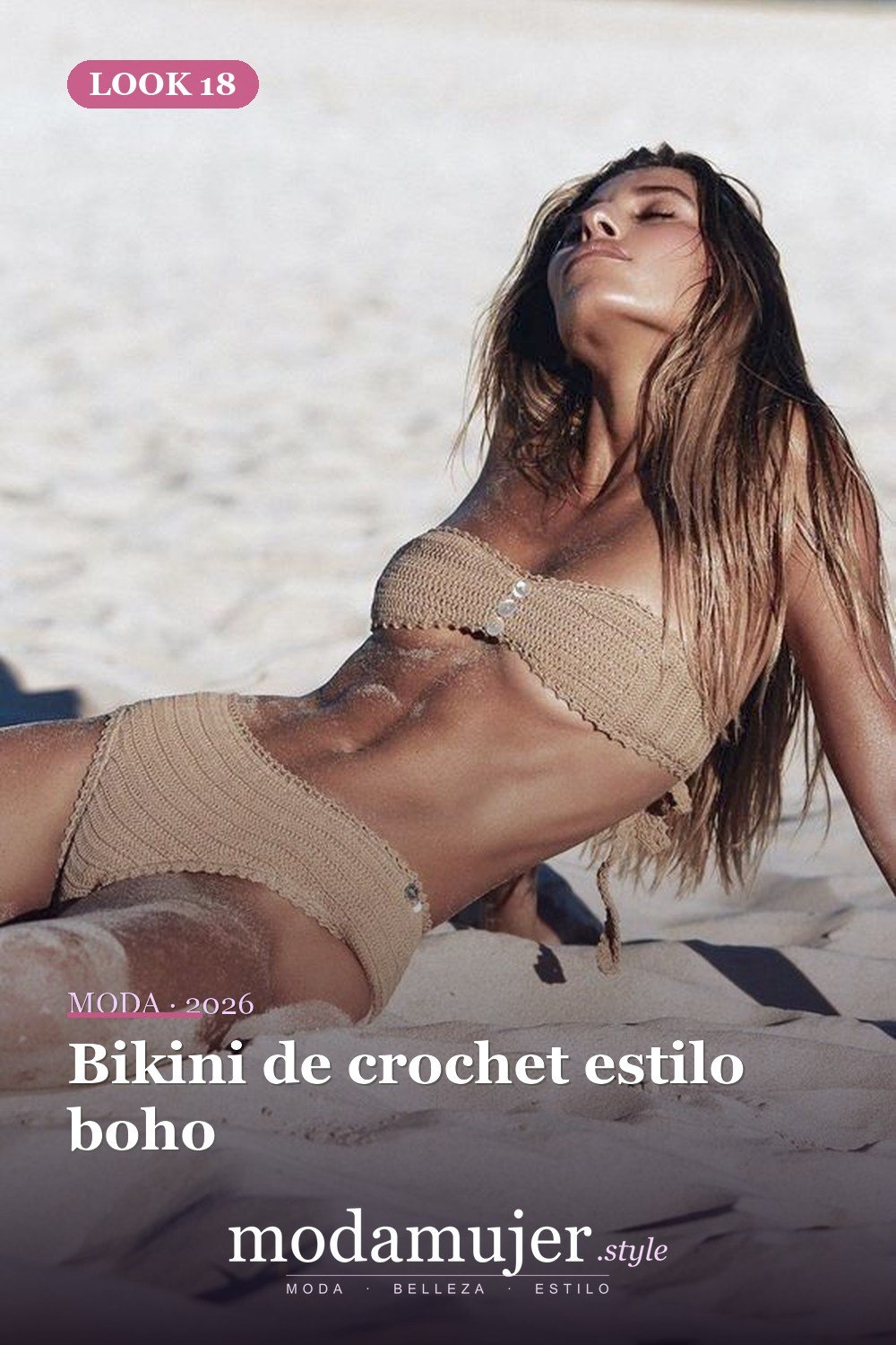 Bikini de crochet estilo boho — Tendencias de trajes de baño para 2026: 26 ideas para inspirarte