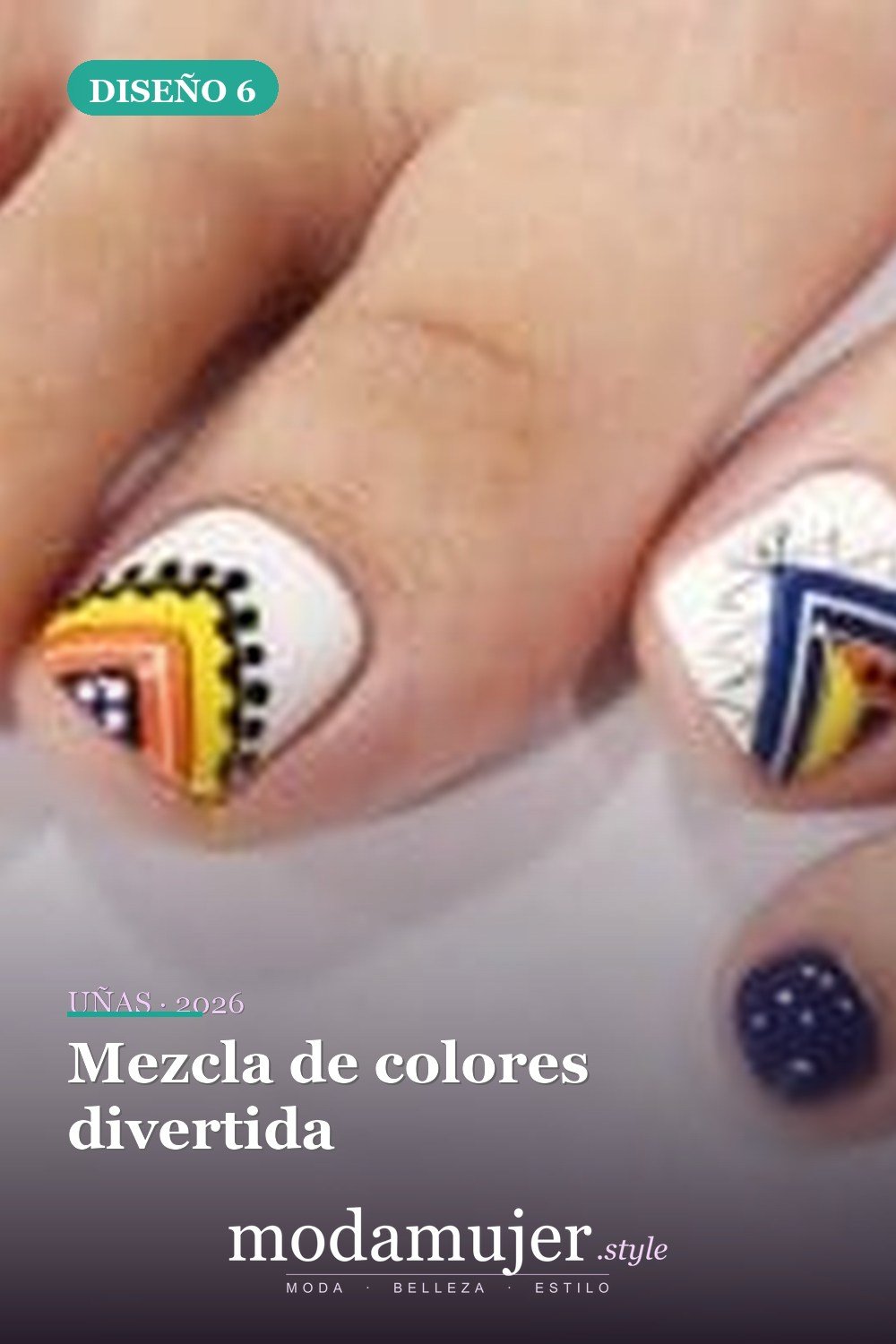 Mezcla de colores divertida — Ideas hermosas de arte de uñas para los pies que debes probar