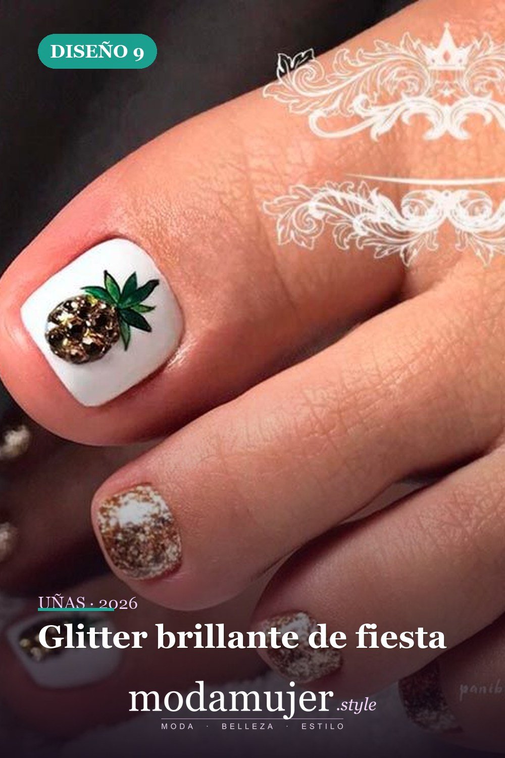 Glitter brillante de fiesta — Ideas hermosas de arte de uñas para los pies que debes probar