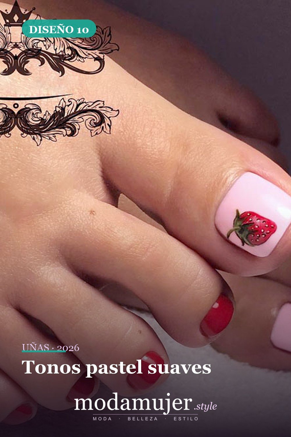 Tonos pastel suaves — Ideas hermosas de arte de uñas para los pies que debes probar