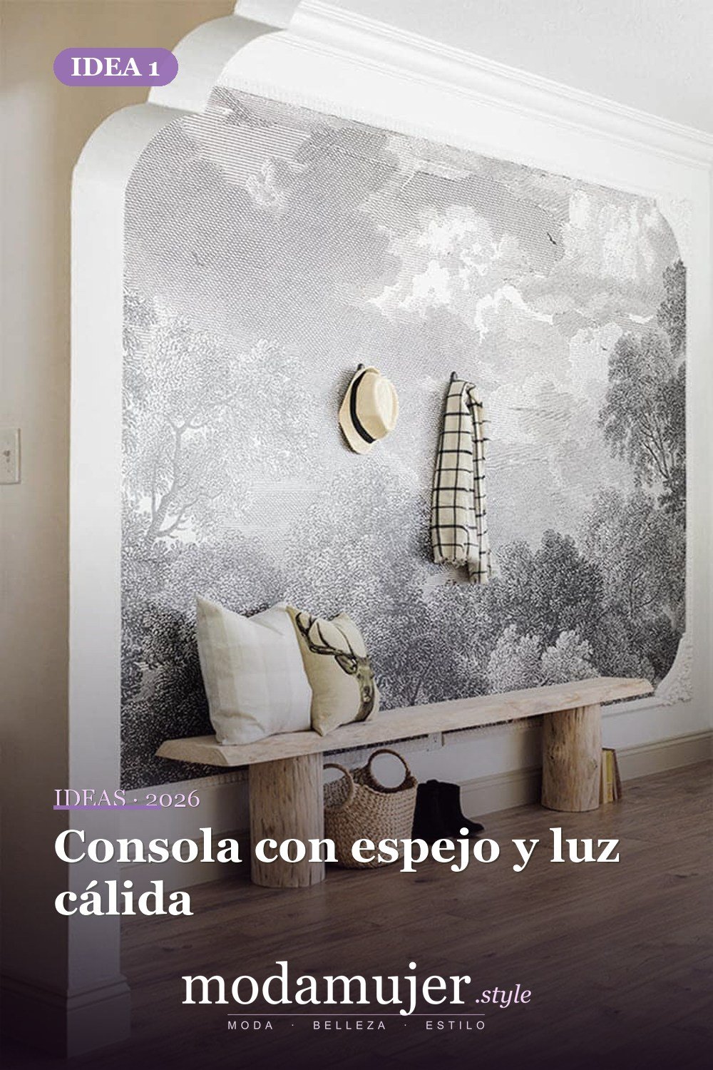 Consola con espejo y luz cálida — Ideas creativas de entrada que son demasiado buenas para ser verdad Consola con espejo y luz cálida — Ideas creativas de entrada que son demasiado buenas para ser verdad