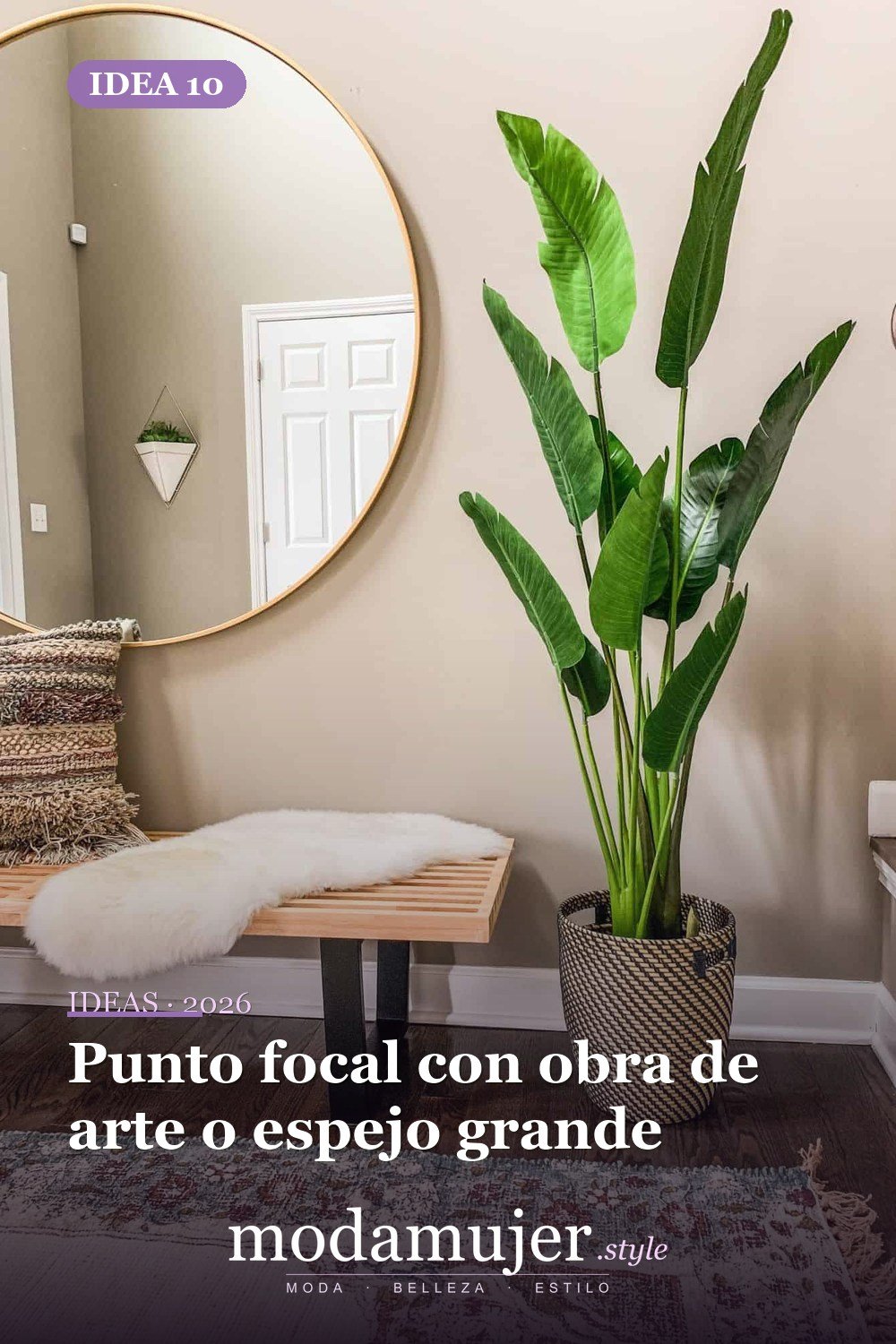 Punto focal con obra de arte o espejo grande — Ideas creativas de entrada que son demasiado buenas para ser verdad Punto focal con obra de arte o espejo grande — Ideas creativas de entrada que son demasiado buenas para ser verdad