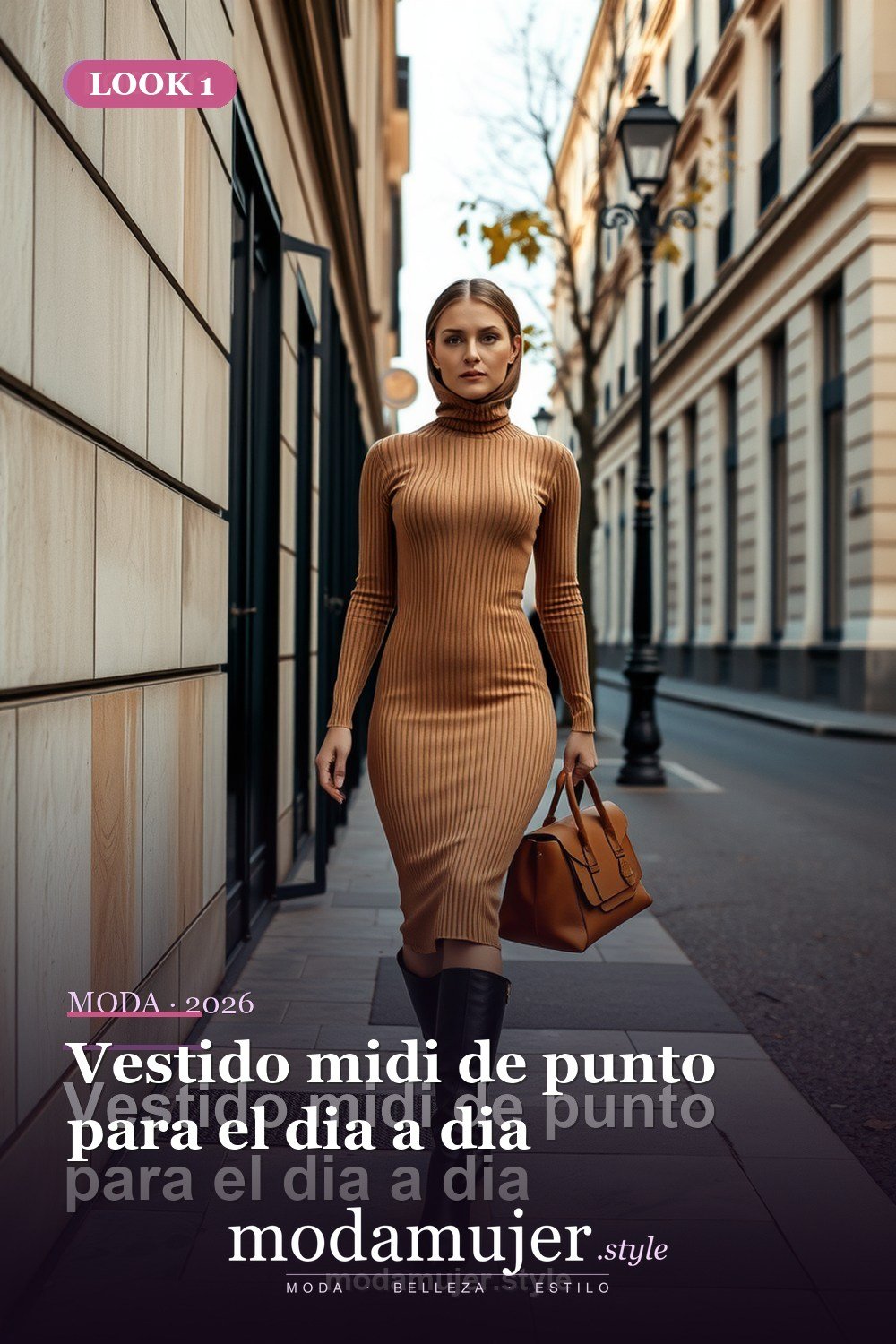 Vestido midi de punto para el dia a dia — 30 vestidos de moda para mujer en 2026: ideas para cada ocasion