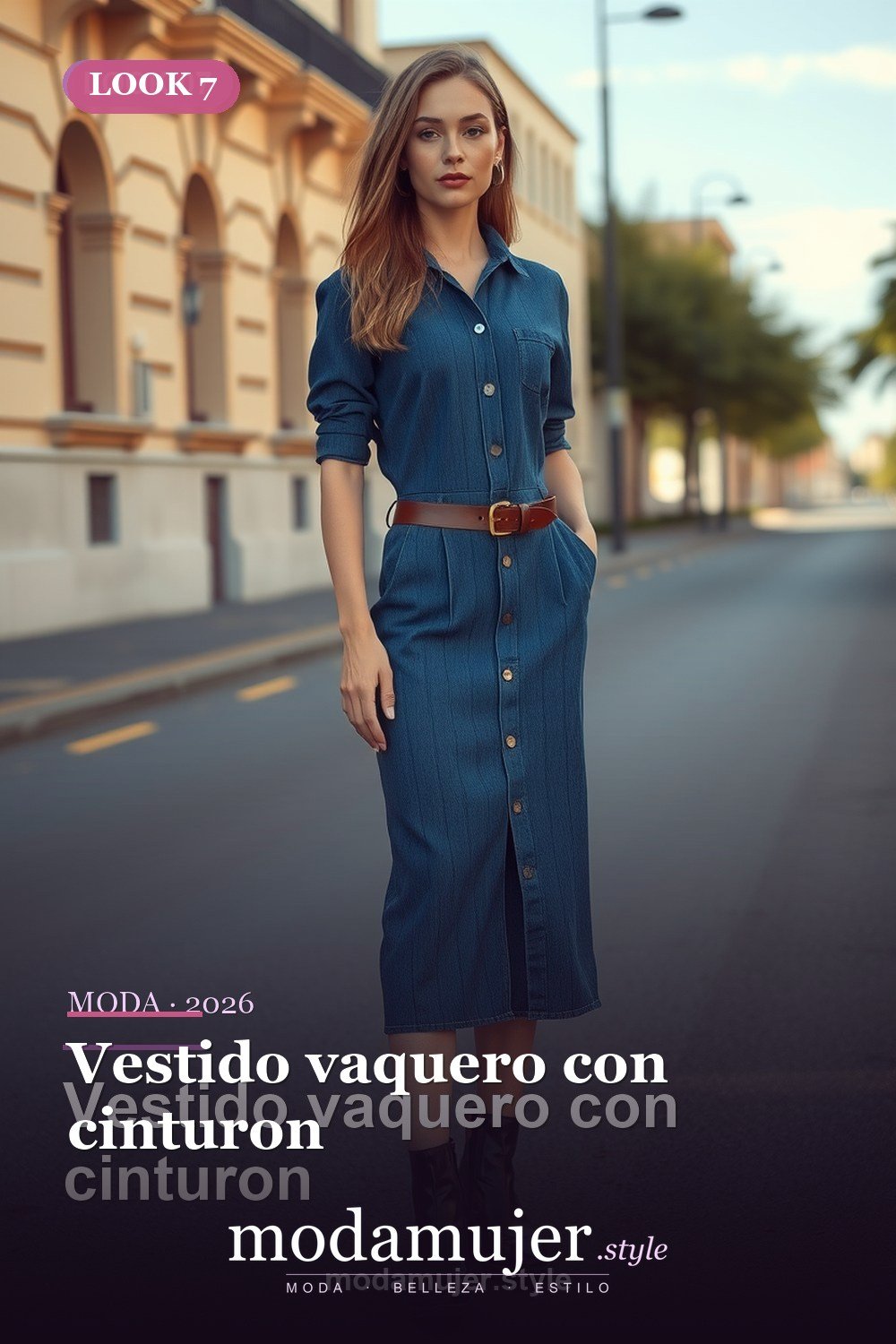 Vestido vaquero con cinturon — 30 vestidos de moda para mujer en 2026: ideas para cada ocasion
