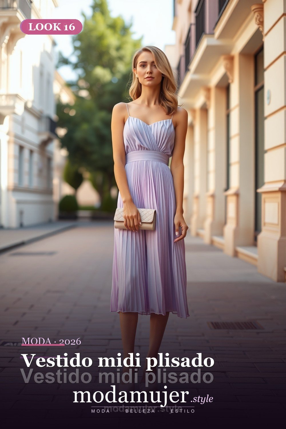 Vestido midi plisado — 30 vestidos de moda para mujer en 2026: ideas para cada ocasion