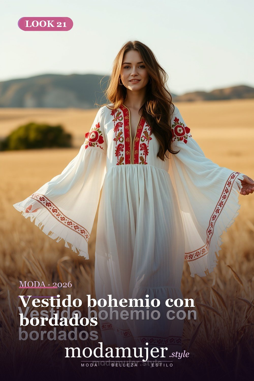 Vestido bohemio con bordados — 30 vestidos de moda para mujer en 2026: ideas para cada ocasion